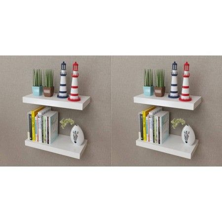 Estantes de pared 4 unidades blanco 40 cm de vidaXL, Estantes y estanterías - Ref: Foro24-275996, Precio: 54,58 €, Descuento: %