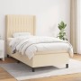 Cama box spring con colchón tela color crema 90x200 cm de vidaXL, Camas y somieres - Ref: Foro24-3128098, Precio: 341,57 €, D...