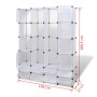 Armario modular con 18 compartimentos blanco 37x146x180,5 cm de vidaXL, Armarios roperos - Ref: Foro24-240502, Precio: 114,55...
