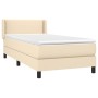 Cama box spring con colchón tela color crema 90x200 cm de vidaXL, Camas y somieres - Ref: Foro24-3129606, Precio: 292,03 €, D...