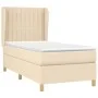 Box spring bed with cream fabric mattress 90x200 cm by vidaXL, Beds and slatted bases - Ref: Foro24-3128658, Price: 335,76 €,...
