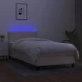 Cama box spring colchón y luces LED tela crema 90x200 cm de vidaXL, Camas y somieres - Ref: Foro24-3133050, Precio: 282,46 €,...