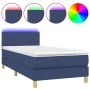 Cama box spring colchón y luces LED tela azul 90x190 cm de vidaXL, Camas y somieres - Ref: Foro24-3133523, Precio: 304,63 €, ...