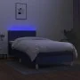 Cama box spring colchón y luces LED tela azul 90x190 cm de vidaXL, Camas y somieres - Ref: Foro24-3133523, Precio: 304,63 €, ...
