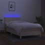 Cama box spring colchón y luces LED tela crema 90x200 cm de vidaXL, Camas y somieres - Ref: Foro24-3133530, Precio: 286,48 €,...