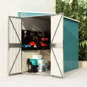 Green galvanized steel wall garden shed 118x194x178cm by vidaXL, Sheds - Ref: Foro24-316221, Price: 174,26 €, Discount: %