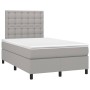 Cama box spring con colchón tela y LED gris claro 120x200 cm de vidaXL, Camas y somieres - Ref: Foro24-3135181, Precio: 417,2...