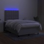 Cama box spring con colchón tela y LED gris claro 120x200 cm de vidaXL, Camas y somieres - Ref: Foro24-3135181, Precio: 417,2...