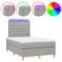 Cama box spring con colchón tela y LED gris claro 120x200 cm de vidaXL, Camas y somieres - Ref: Foro24-3135741, Precio: 417,0...