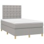 Cama box spring con colchón tela y LED gris claro 120x200 cm de vidaXL, Camas y somieres - Ref: Foro24-3135741, Precio: 417,0...