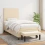 Box spring bed with cream fabric mattress 90x200 cm by vidaXL, Beds and slatted bases - Ref: Foro24-3136410, Price: 370,77 €,...