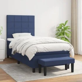 Cama box spring con colchón tela azul 90x190 cm de vidaXL, Camas y somieres - Ref: Foro24-3136563, Precio: 363,00 €, Descuent...