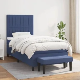 Boxspringbett mit blauer Stoffmatratze 90x190 cm von vidaXL, Betten und Lattenroste - Ref: Foro24-3136723, Preis: 362,48 €, R...
