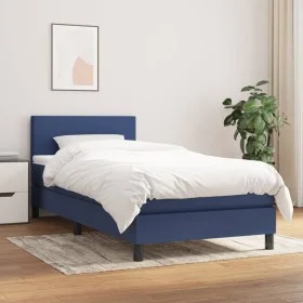 Boxspringbett mit blauer Stoffmatratze 90x190 cm von vidaXL, Betten und Lattenroste - Ref: Foro24-3139863, Preis: 309,64 €, R...
