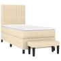 Cama box spring con colchón tela color crema 90x200 cm de vidaXL, Camas y somieres - Ref: Foro24-3136730, Precio: 363,15 €, D...