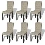 Sillas de comedor 6 unidades de tela camel de vidaXL, Sillas de comedor - Ref: Foro24-160790, Precio: 376,73 €, Descuento: %