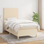 Cama box spring con colchón tela color crema 90x200 cm de vidaXL, Camas y somieres - Ref: Foro24-3142150, Precio: 323,17 €, D...