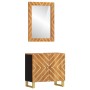 Juego muebles de baño 2 pzas madera maciza mango marrón y negro de vidaXL, Muebles de baño - Ref: Foro24-3206289, Precio: 143...