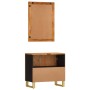 Juego muebles de baño 2 pzas madera maciza mango marrón y negro de vidaXL, Muebles de baño - Ref: Foro24-3206289, Precio: 143...
