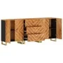 Armario auxiliar 3 uds madera mango marrón negro 60x33,5x75cm de vidaXL, Aparadores - Ref: Foro24-3206282, Precio: 391,27 €, ...