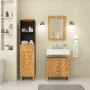 Juego muebles de baño 3 pzas madera maciza mango marrón y negro de vidaXL, Conjuntos de muebles para dormitorios - Ref: Foro2...