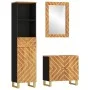 Juego muebles de baño 3 pzas madera maciza mango marrón y negro de vidaXL, Conjuntos de muebles para dormitorios - Ref: Foro2...