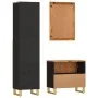 Juego muebles de baño 3 pzas madera maciza mango marrón y negro de vidaXL, Conjuntos de muebles para dormitorios - Ref: Foro2...