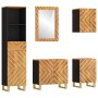 Juego muebles de baño 5 pzas madera maciza mango marrón y negro de vidaXL, Muebles de baño - Ref: Foro24-3206292, Precio: 384...