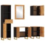 Juego muebles de baño 5 pzas madera maciza mango marrón y negro de vidaXL, Muebles de baño - Ref: Foro24-3206292, Precio: 384...