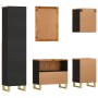Juego muebles de baño 5 pzas madera maciza mango marrón y negro de vidaXL, Muebles de baño - Ref: Foro24-3206292, Precio: 384...