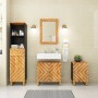Juego muebles de baño 4 pzas madera maciza mango marrón y negro de vidaXL, Muebles de baño - Ref: Foro24-3206291, Precio: 328...