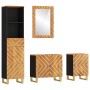Juego muebles de baño 4 pzas madera maciza mango marrón y negro de vidaXL, Muebles de baño - Ref: Foro24-3206291, Precio: 328...