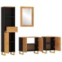Juego muebles de baño 4 pzas madera maciza mango marrón y negro de vidaXL, Muebles de baño - Ref: Foro24-3206291, Precio: 328...