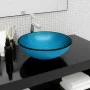 Blue tempered glass sink 42x14 cm by vidaXL, Sinks - Ref: Foro24-345265, Price: 70,46 €, Discount: %