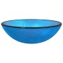 Lavabo de vidrio templado azul 42x14 cm de vidaXL, Lavabos - Ref: Foro24-345265, Precio: 79,18 €, Descuento: %