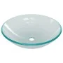 Lavabo con grifo y tapón pulsador cristal templado esmerilado de vidaXL, Lavabos - Ref: Foro24-3098445, Precio: 93,38 €, Desc...
