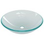 Lavabo con grifo y tapón pulsador cristal templado esmerilado de vidaXL, Lavabos - Ref: Foro24-3098445, Precio: 101,19 €, Des...
