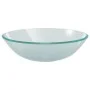 Lavabo con grifo y tapón pulsador cristal templado esmerilado de vidaXL, Lavabos - Ref: Foro24-3098445, Precio: 93,38 €, Desc...