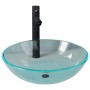 Lavabo con grifo y tapón pulsador cristal templado transparente de vidaXL, Lavabos - Ref: Foro24-3098440, Precio: 89,78 €, De...
