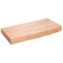 Badezimmerarbeitsplatte aus hellbraun behandeltem Massivholz, 60 x 30 x (2–6) cm von vidaXL, Arbeitsplatten - Ref: Foro24-315...
