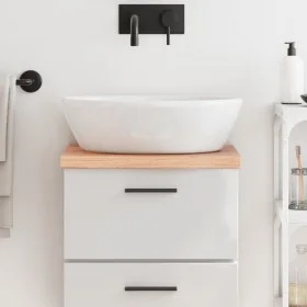 Encimera baño madera maciza tratada marrón claro 40x30x(2-4) cm de vidaXL, Encimeras - Ref: Foro24-3156090, Precio: 37,80 €, ...