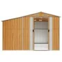 Cobertizo jardín acero galvanizado marrón claro 277x365,5x179cm de vidaXL, Cobertizos - Ref: Foro24-3188300, Precio: 569,53 €...