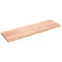 Badezimmerarbeitsplatte aus hellbraun behandeltem Massivholz, 200 x 60 x (2–6) cm von vidaXL, Arbeitsplatten - Ref: Foro24-31...
