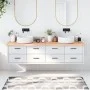 Badezimmerarbeitsplatte aus hellbraun behandeltem Massivholz, 200 x 60 x (2–4) cm von vidaXL, Arbeitsplatten - Ref: Foro24-31...