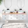Encimera baño madera maciza tratada marrón claro 200x60x(2-4)cm de vidaXL, Encimeras - Ref: Foro24-3156175, Precio: 157,02 €,...