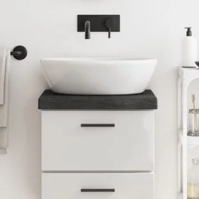 Encimera baño madera maciza tratada marrón oscuro 40x30x(2-6)cm von vidaXL, Arbeitsplatten - Ref: Foro24-3156187, Preis: 37,7...