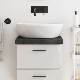 Encimera baño madera maciza tratada marrón oscuro 40x30x(2-6)cm de vidaXL, Encimeras - Ref: Foro24-3156187, Precio: 38,41 €, ...