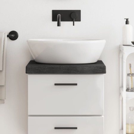 Encimera baño madera maciza tratada marrón oscuro 40x30x(2-6)cm de vidaXL, Encimeras - Ref: Foro24-3156187, Precio: 38,41 €, ...