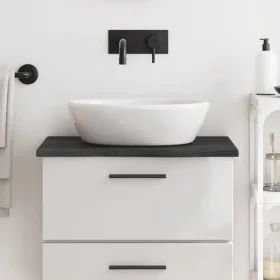 Encimera baño madera maciza tratada marrón oscuro 60x50x2 cm de vidaXL, Encimeras - Ref: Foro24-3156203, Precio: 51,74 €, Des...