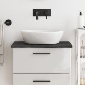 Encimera baño madera maciza tratada marrón oscuro 60x50x2 cm de vidaXL, Encimeras - Ref: Foro24-3156203, Precio: 52,72 €, Des...
